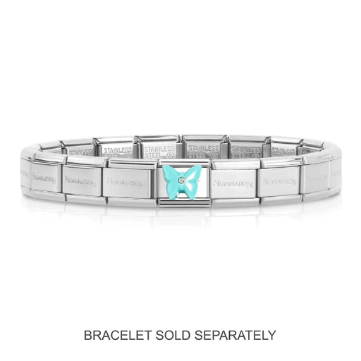 NOMINATION Classic Silver Turquoise Butterfly Charm - Charms - Nomination - Bumbletree