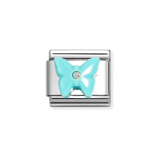 NOMINATION Classic Silver Turquoise Butterfly Charm - Charms - Nomination - Bumbletree