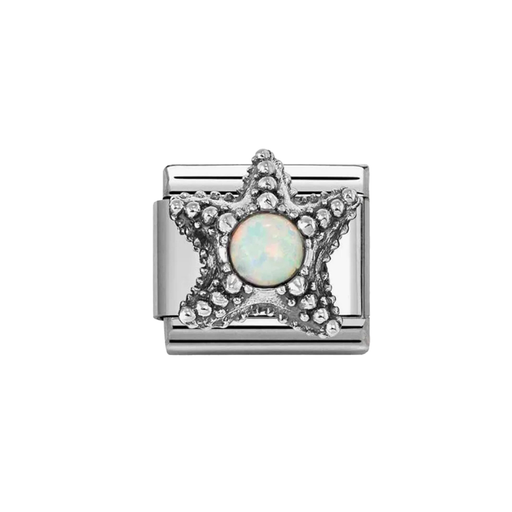 NOMINATION Classic Silver White Opal Starfish Charm - Charms - Nomination - Bumbletree