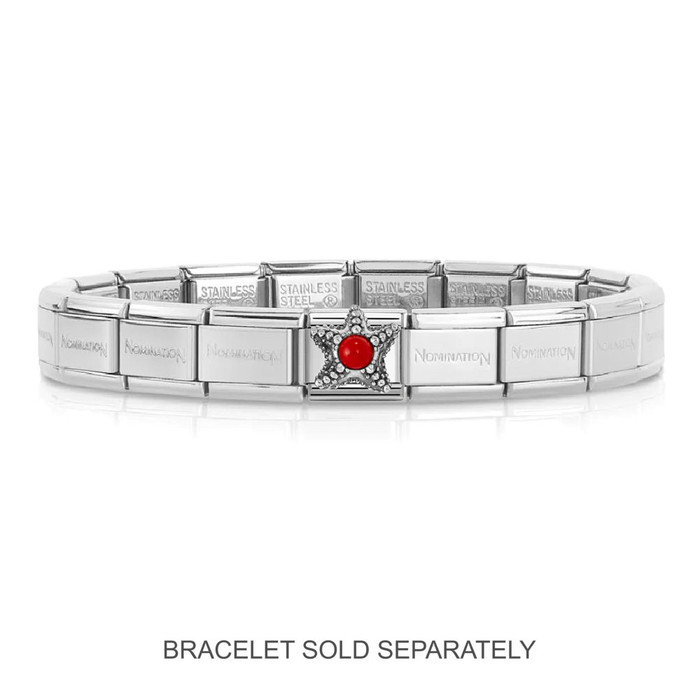 NOMINATION Classic Silver Red Coral Starfish Charm - Charms - Nomination - Bumbletree