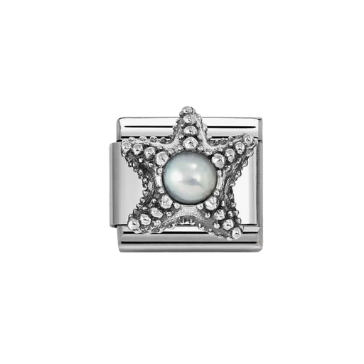 NOMINATION Classic Silver White Pearl Starfish Charm - Charms - Nomination - Bumbletree