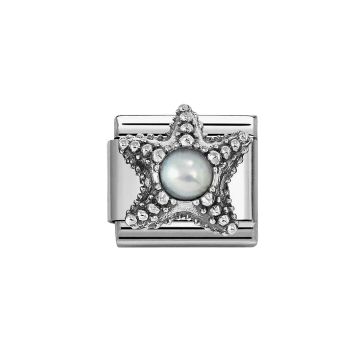NOMINATION Classic Silver White Pearl Starfish Charm - Charms - Nomination - Bumbletree