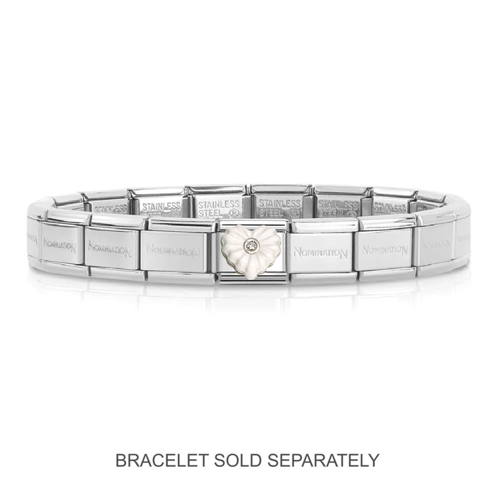 NOMINATION Classic Silver White Heart CZ Charm