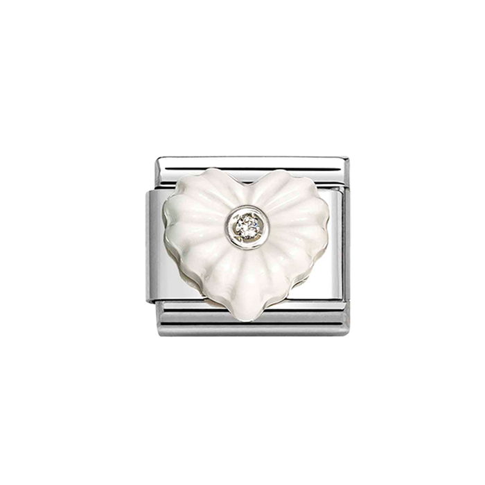 NOMINATION Classic Silver White Heart CZ Charm