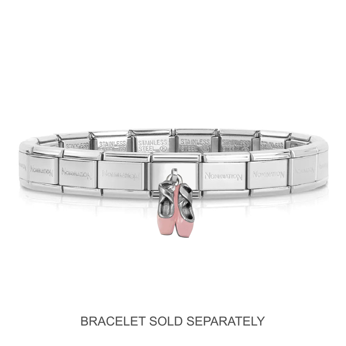 NOMINATION Classic Silver Pink Ballet Shoes Pendant Charm - Charms - Nomination - Bumbletree