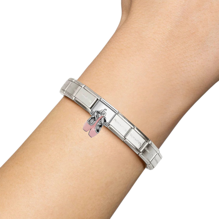 NOMINATION Classic Silver Pink Ballet Shoes Pendant Charm - Charms - Nomination - Bumbletree