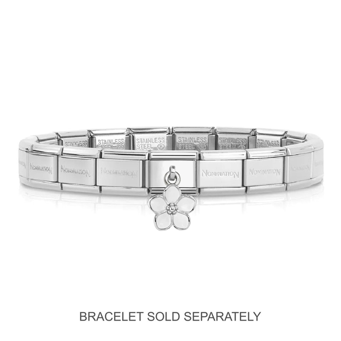 NOMINATION Classic Silver White Flower Pendant Charm - Charms - Nomination - Bumbletree