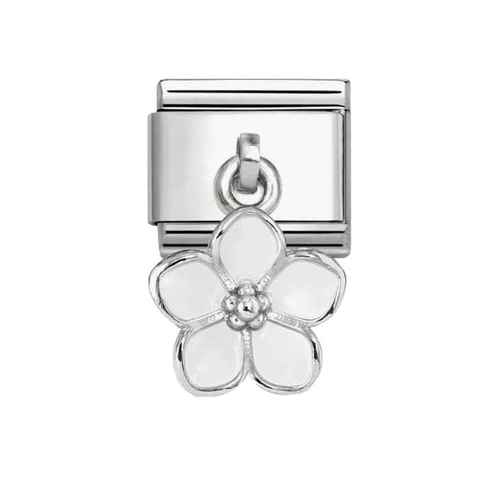 NOMINATION Classic Silver White Flower Pendant Charm - Charms - Nomination - Bumbletree
