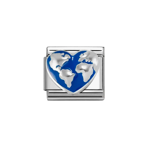 NOMINATION Classic Silver Heart Globe Charm - Charms - Nomination - Bumbletree
