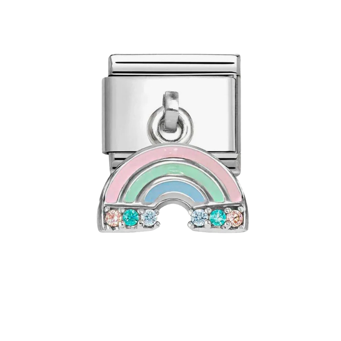 NOMINATION Classic Silver Multi-Coloured Rainbow Pendant Charm - Charms - Nomination - Bumbletree