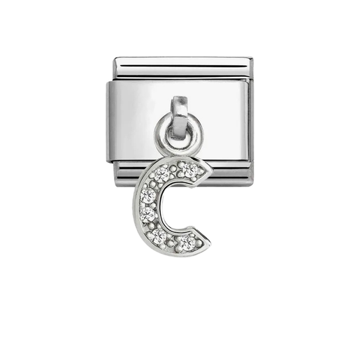 NOMINATION Classic Silver CZ Letter C Pendant Charm - Charms - Nomination - Bumbletree