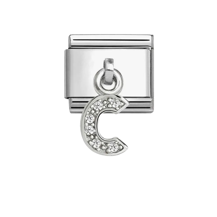 NOMINATION Classic Silver CZ Letter C Pendant Charm - Charms - Nomination - Bumbletree