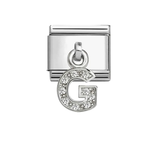 NOMINATION Classic Silver CZ Letter G Pendant Charm - Charms - Nomination - Bumbletree