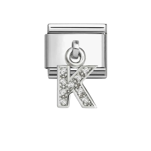 NOMINATION Classic Silver CZ Letter K Pendant Charm - Charms - Nomination - Bumbletree