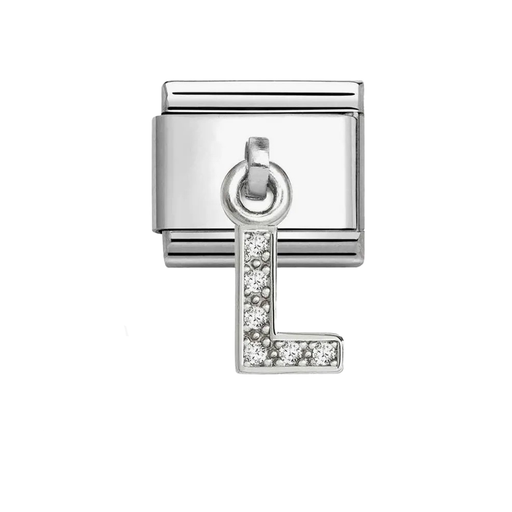 NOMINATION Classic Silver CZ Letter L Pendant Charm - Charms - Nomination - Bumbletree