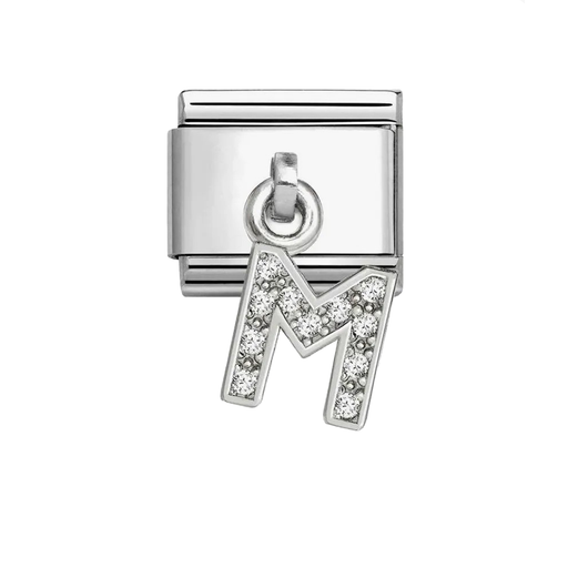 NOMINATION Classic Silver CZ Letter M Pendant Charm - Charms - Nomination - Bumbletree