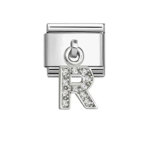 NOMINATION Classic Silver CZ Letter R Pendant Charm - Charms - Nomination - Bumbletree