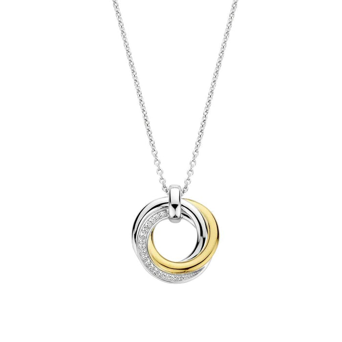 Ti Sento 'Twisted Circle' Sterling Silver & Gold Plated Necklace 34055ZY - Jewellery - Ti Sento - Bumbletree