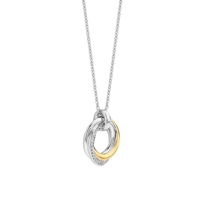 Ti Sento 'Twisted Circle' Sterling Silver & Gold Plated Necklace 34055ZY - Jewellery - Ti Sento - Bumbletree