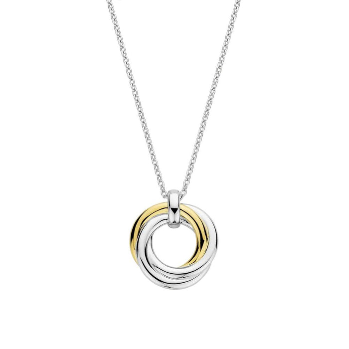 Ti Sento 'Twisted Circle' Sterling Silver & Gold Plated Necklace 34055ZY - Jewellery - Ti Sento - Bumbletree