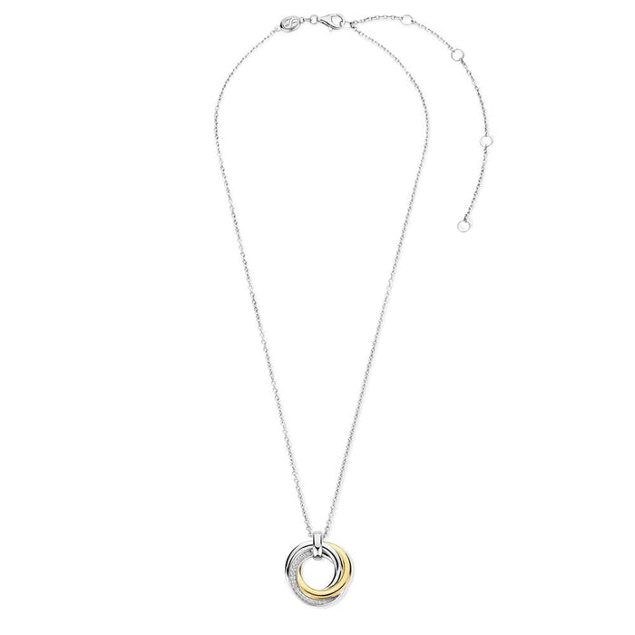 Ti Sento 'Twisted Circle' Sterling Silver & Gold Plated Necklace 34055ZY - Jewellery - Ti Sento - Bumbletree