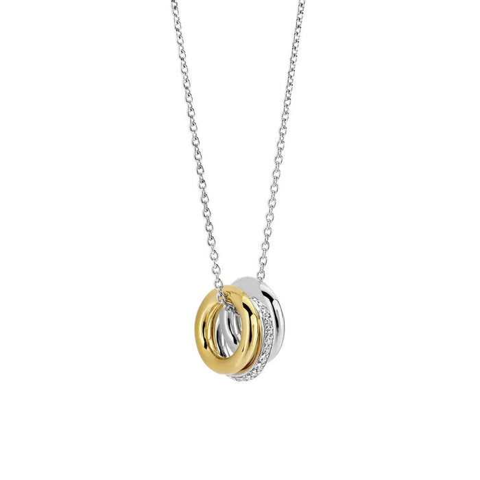Ti Sento '3 Rings' Sterling Silver & Gold Plated Necklace 34058ZY - Jewellery - Ti Sento - Bumbletree