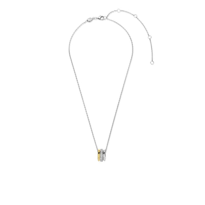 Ti Sento '3 Rings' Sterling Silver & Gold Plated Necklace 34058ZY - Jewellery - Ti Sento - Bumbletree