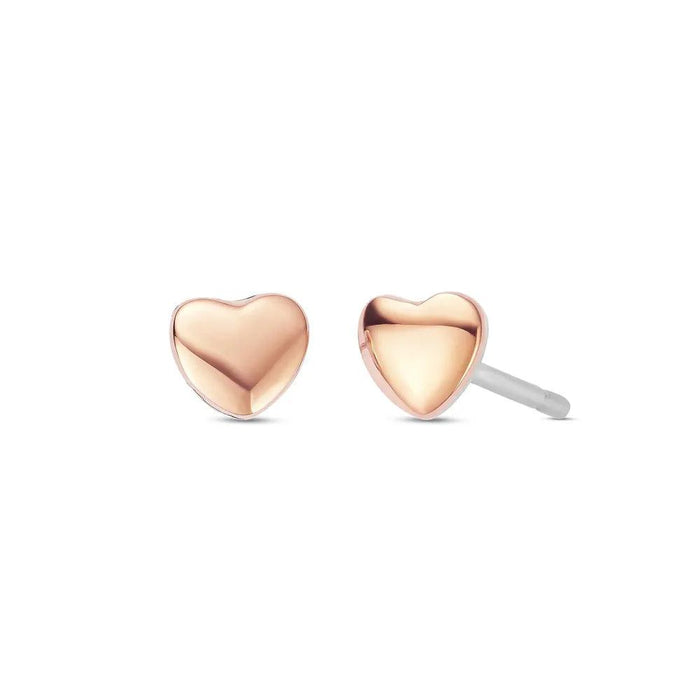 Clogau Forever Yours Sterling Silver & Rose Gold Love Heart Stud Earrings - Jewellery - Clogau - Bumbletree