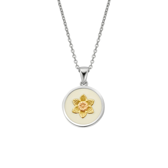 Clogau Enamel Daffodil Sterling Silver Pendant
