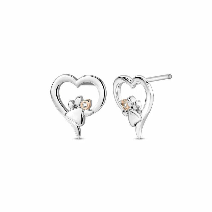 Clogau Paw Print Heart Stud Earrings - Jewellery - Clogau - Bumbletree