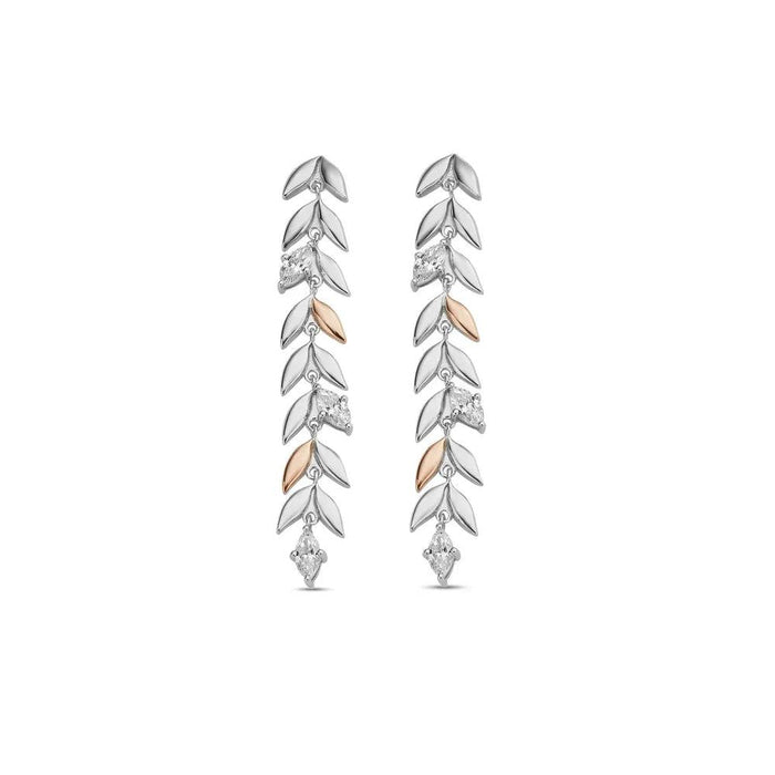 Clogau Royal Silver Leaf Drop Earrings - Jewellery - Clogau - Bumbletree