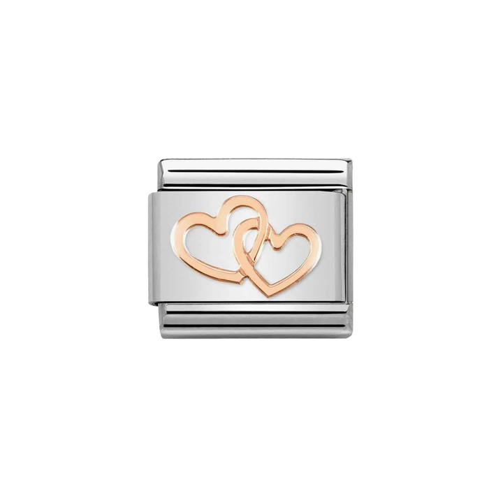 NOMINATION Classic Rose Gold Intertwined Hearts Charm