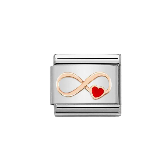 NOMINATION Classic Rose Gold Infinity Red Heart Charm