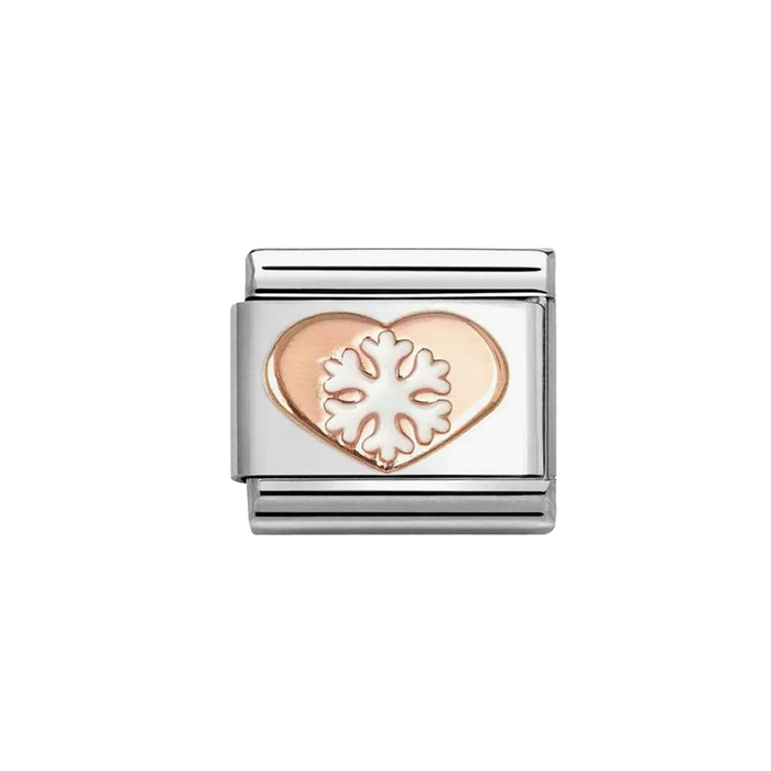 NOMINATION Classic Rose Gold Snowflake Heart Charm - Charms - Nomination - Bumbletree