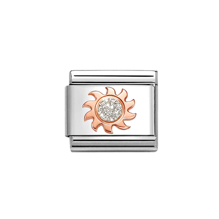 NOMINATION Classic Rose Gold Glitter Sun Charm