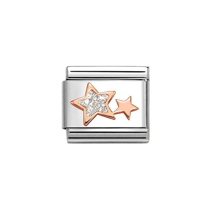 NOMINATION Classic Rose Gold Glitter Stars Charm