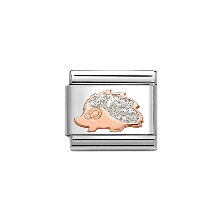 NOMINATION Classic Rose Gold Glitter Hedgehog Charm