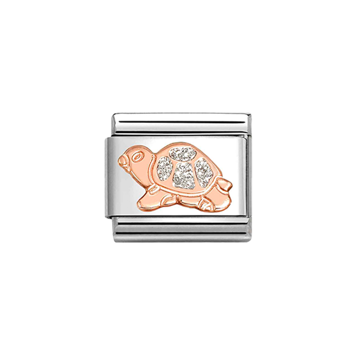 NOMINATION Classic Rose Gold Glitter Turtle Charm