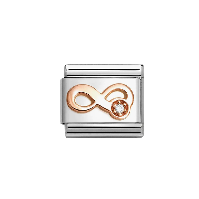NOMINATION Classic Rose Gold Infinity White CZ Charm