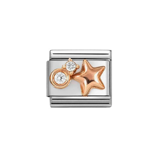 NOMINATION Classic Rose Gold Sparkling Star CZ Charm - Charms - Nomination - Bumbletree