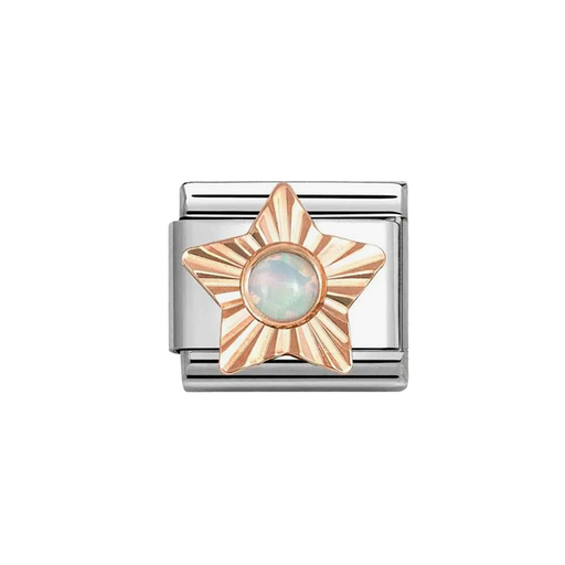 NOMINATION Classic Rose Gold Star with White Opal Charm - Charms - Nomination - Bumbletree