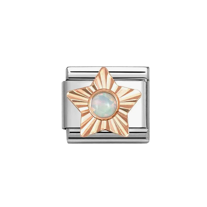 NOMINATION Classic Rose Gold Star with White Opal Charm - Charms - Nomination - Bumbletree