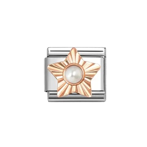 NOMINATION Classic Rose Gold Star with White Pearl Charm - Charms - Nomination - Bumbletree