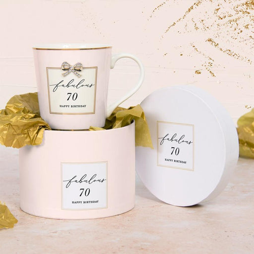 'Fabulous 70' Happy Birthday Fine China Mug - Gifts - Bumbletree - Bumbletree
