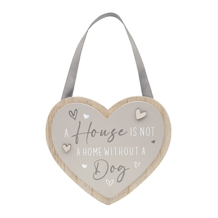 'Dog' Wooden Hanging Heart Ornament Plaque - Gifts - Bumbletree - Bumbletree