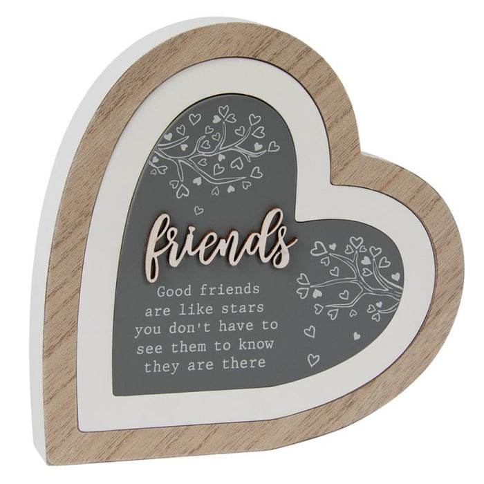 'Friends' 3D Heart Plaque Wooden Ornament - Homeware - Bumbletree - Bumbletree