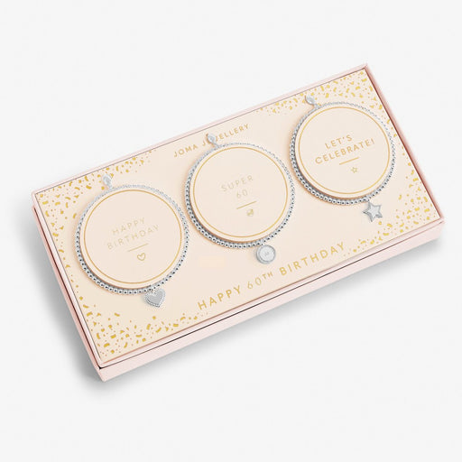 Joma Jewellery Celebration Set of 3 'Happy 60th Birthday' - Bracelets - Joma Jewellery - Bumbletree