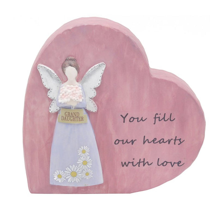 'Granddaughter' Angel Heart Wooden Ornament Plaque - Gifts - Bumbletree - Bumbletree