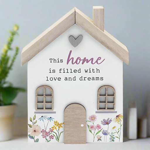 'Home' Wooden House Ornament Plaque - Gifts - Bumbletree - Bumbletree
