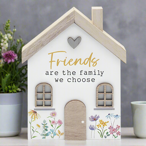 'Friends' Wooden House Ornament Plaque - Gifts - Bumbletree - Bumbletree